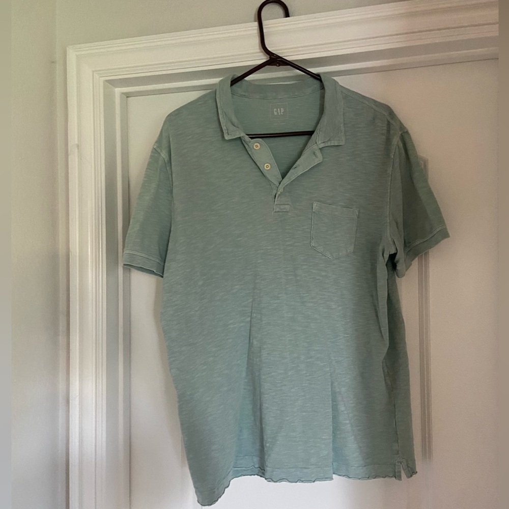 GAP Men's Light Green Polo Shirt